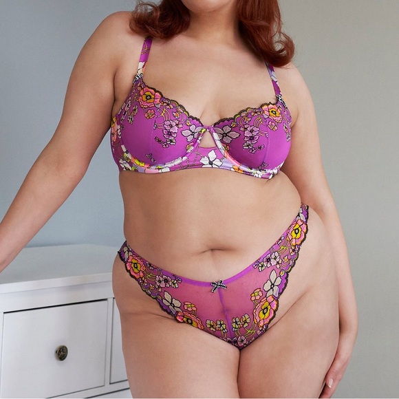 NWT Savage X Fenty MOD POPPY LACE BRAZILIAN Panties Lingerie Sexy 3X - Picture 4 of 5